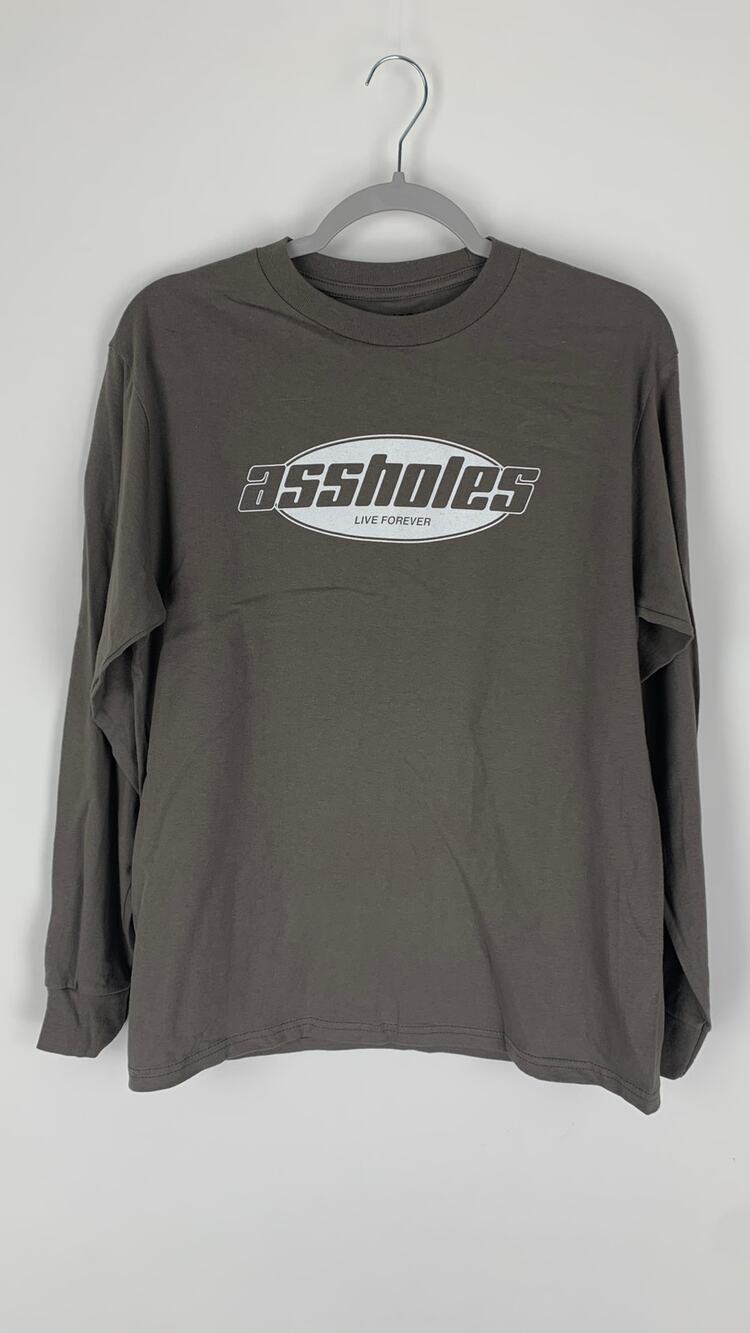 Assholes Live Forever Long Sleeve Tee Shirt Unisex Medium Grey New ALF